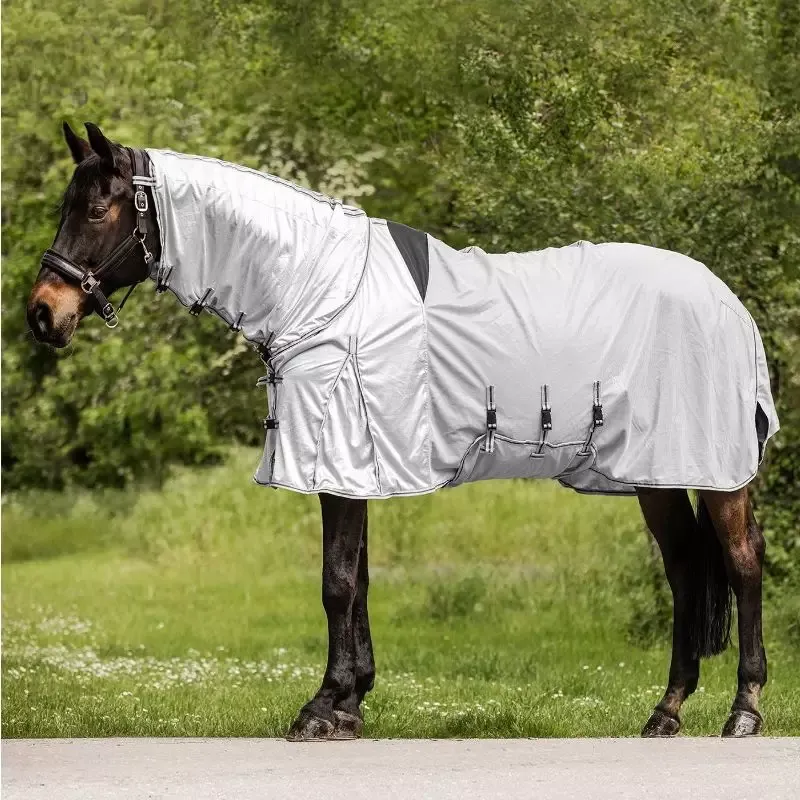 Couverture anti-mouche anti-dermite cheval Protect Waldhausen - 135 cm - Gris argent Bon March