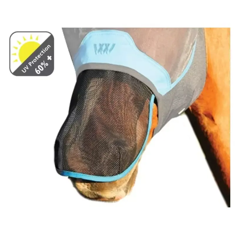 Protection naseaux masque anti mouche cheval anti UV Woof Wear – M – Noir/bleu Commander Vite