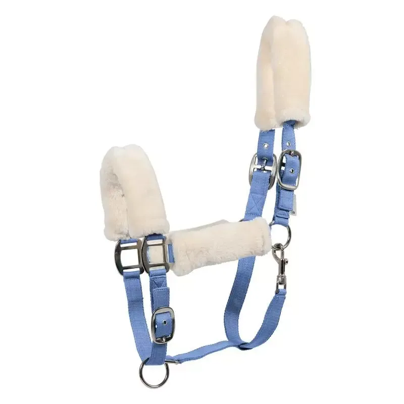 Meilleur Choix Licol cheval mouton Fluffy Waldhausen doubl nylon - Cob/pur-sang - Bleu nuit