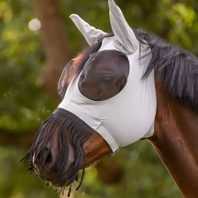 Commander Maintenant Masque anti-mouche cheval lycra Puck avec franges Waldhausen - Poney - Noir