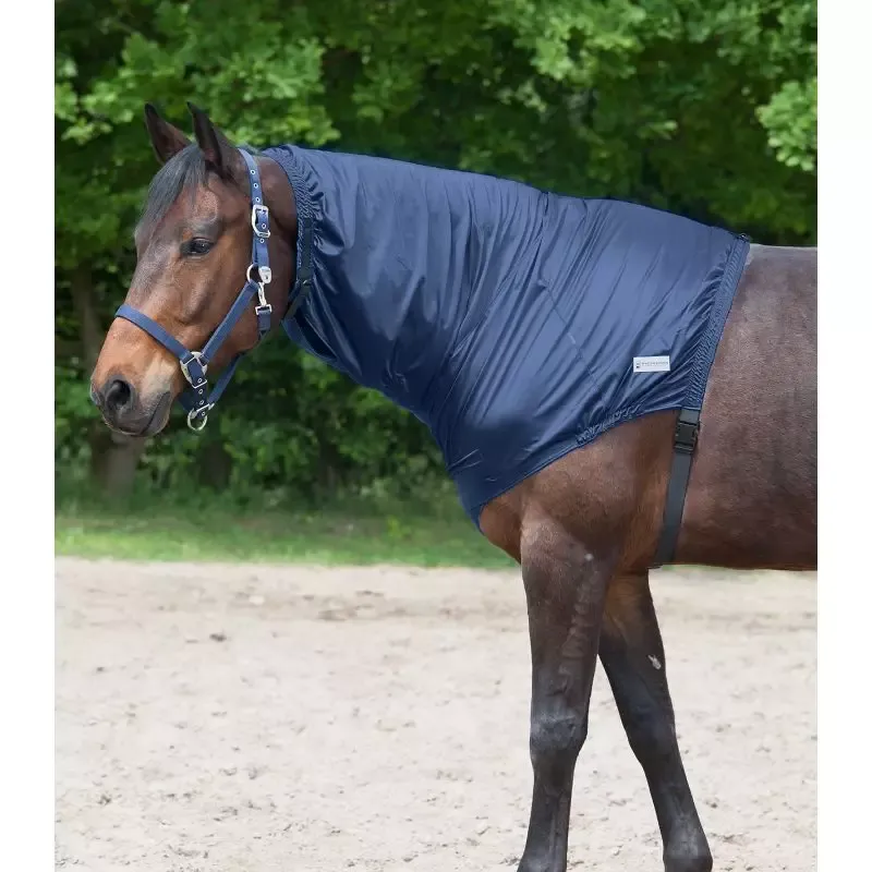 Couvre cou anti-mouche cheval protection dermite Waldhausen - Cob/pur-sang - Bleu nuit Affaire Saisir