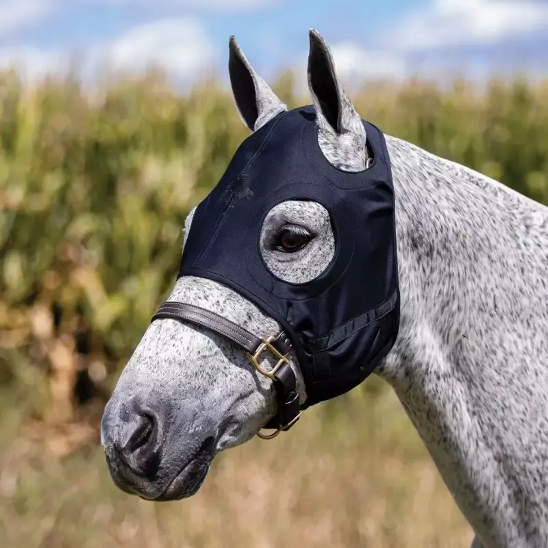 Masque anti stress cheval relaxant Fenwick sans oreilles avec crochets – XL – Noir Promotion