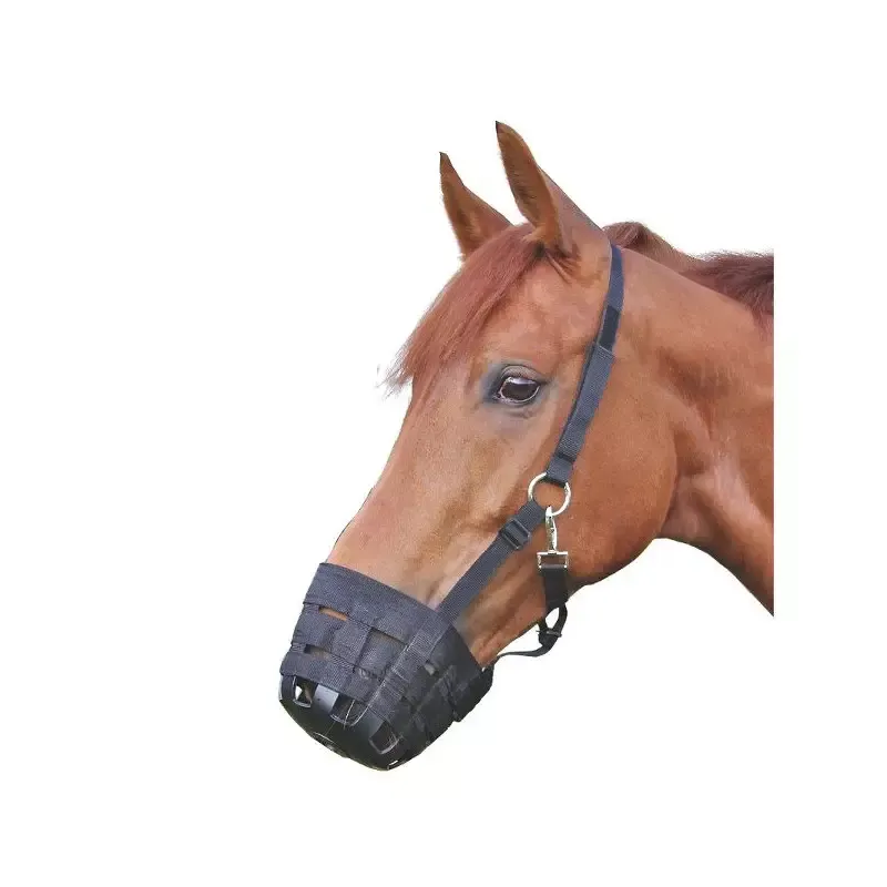 Prix Promo Muselire cheval Panier Fourbure Waldhausen - Grand cheval - Noir