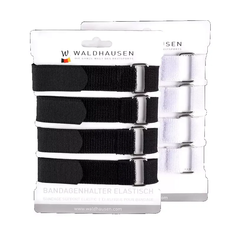 Soldes Fixations bandes cheval Waldhausen velcro lastique - Noir