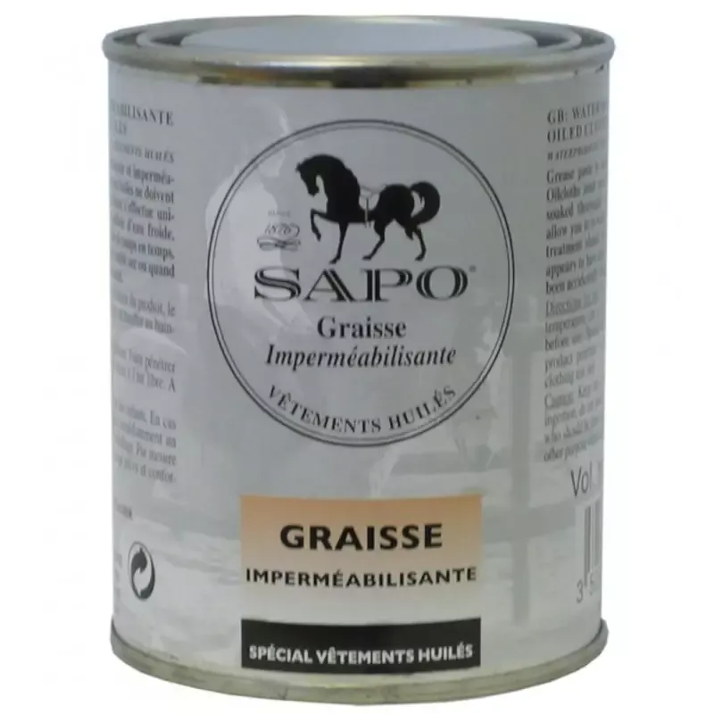 Graisse fine impermabilisante vtement huil Sapo – Graisse cuir quitation Remise