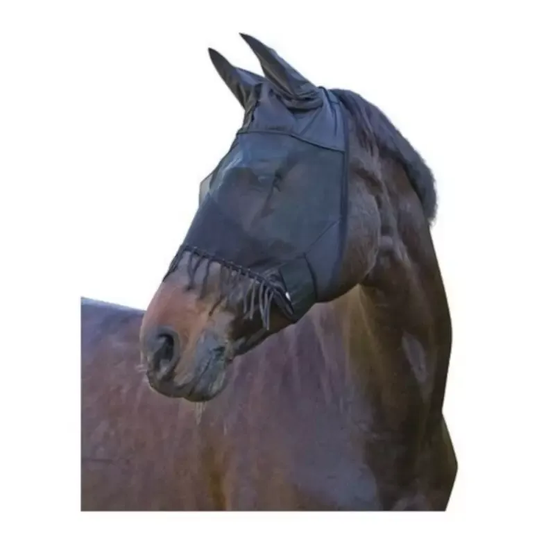 Jusqu puisement Des Stocks Masque anti mouche cheval franges Stable Pro - Cheval - Noir