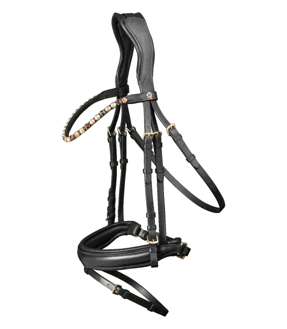 Cabezada inglesa Waldhausen X-Line Goldheart - Marrn / Cob Vente Flash