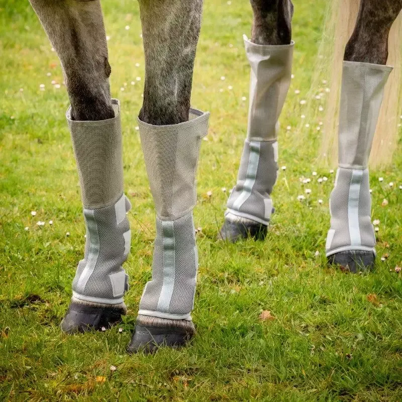Must-Have Gutres Horseware Rambo Tech-Fit anti-mouche anti-UV cheval lot de 4 - Grand cheval - Argent/silver