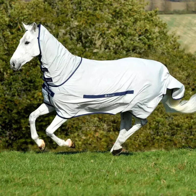 Couverture anti-dermite anti-uv cheval Sweet itch Bucas - 165 cm - Argent Nouvelle Collection