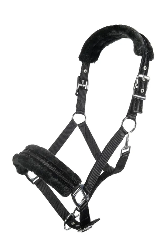 Cabezada nylon -Glitter- con borreguillo - Azul violceo / Full Offre Limite
