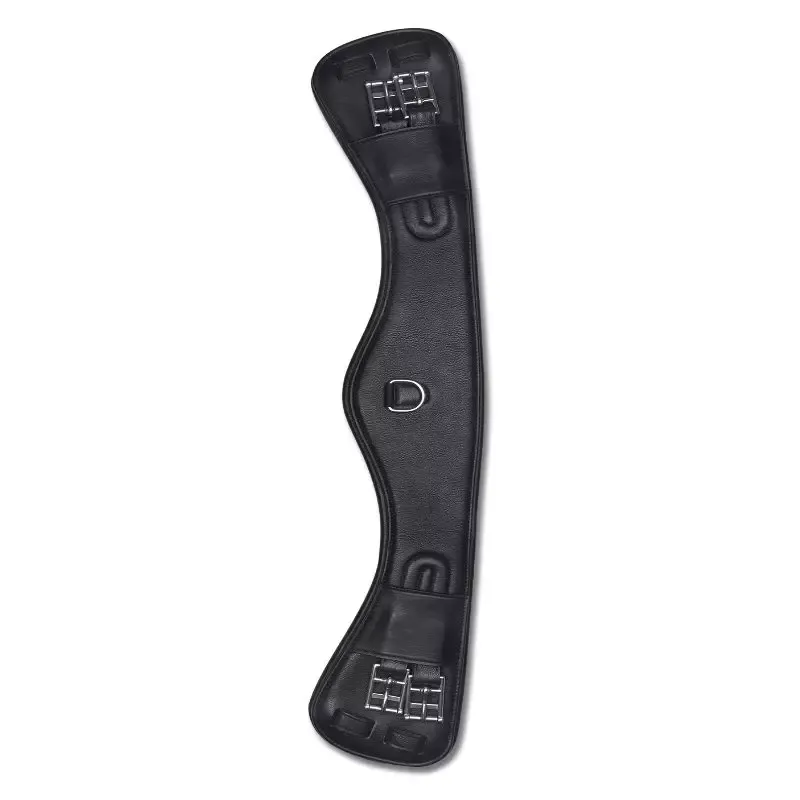 Promotion Sangle dressage cheval anatomique et lastique avec contour cuir Waldhausen - 75 cm - Noir