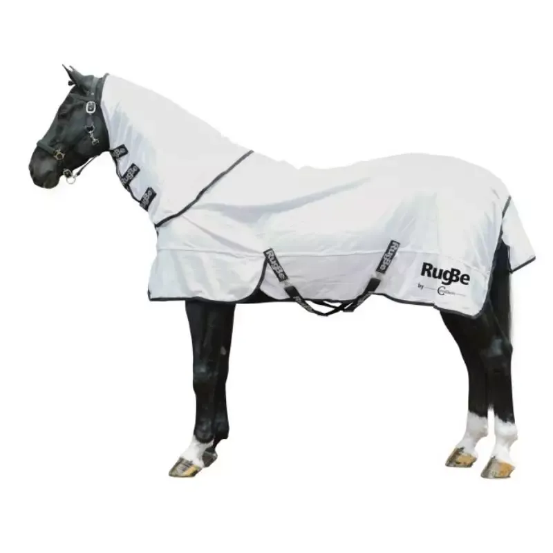 Populaire Couverture anti-mouche cheval RugBe Stable Pro avec couvre-cou – 145 cm – Blanc