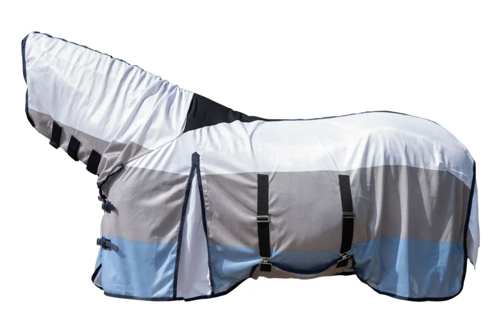 Super Prix Manta anti-moscas -Strong- con cuello - Azul / Blanco / Gris / 135