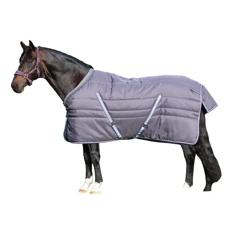 Promotion Couverture curie cheval 400g Rambo Cosy Stable Horseware - 160 cm - Marine/beige BMBD