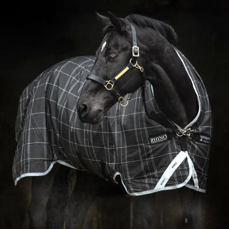 Couverture cheval Rhino Wug 250g Horseware - 140 cm - Carreaux gris Solde
