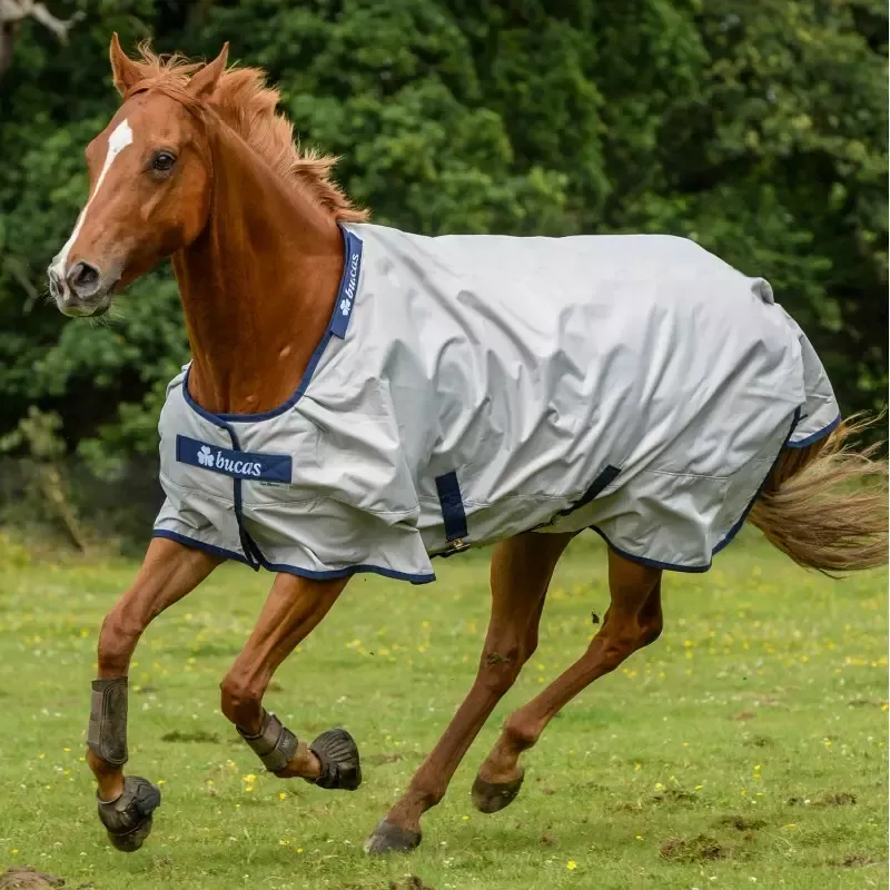 Couverture cheval impermable anti-uv Sun Shower Bucas - 135 cm - Argent Offre Exclusive