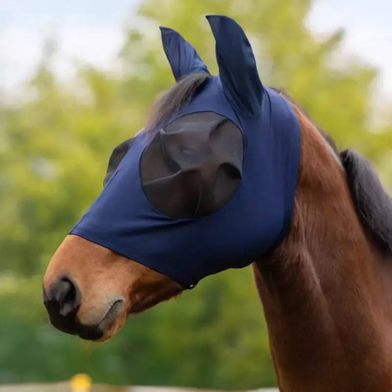 Super Prix Masque anti-mouche cheval FinoStretch Zipper – Cob/pur-sang – Noir