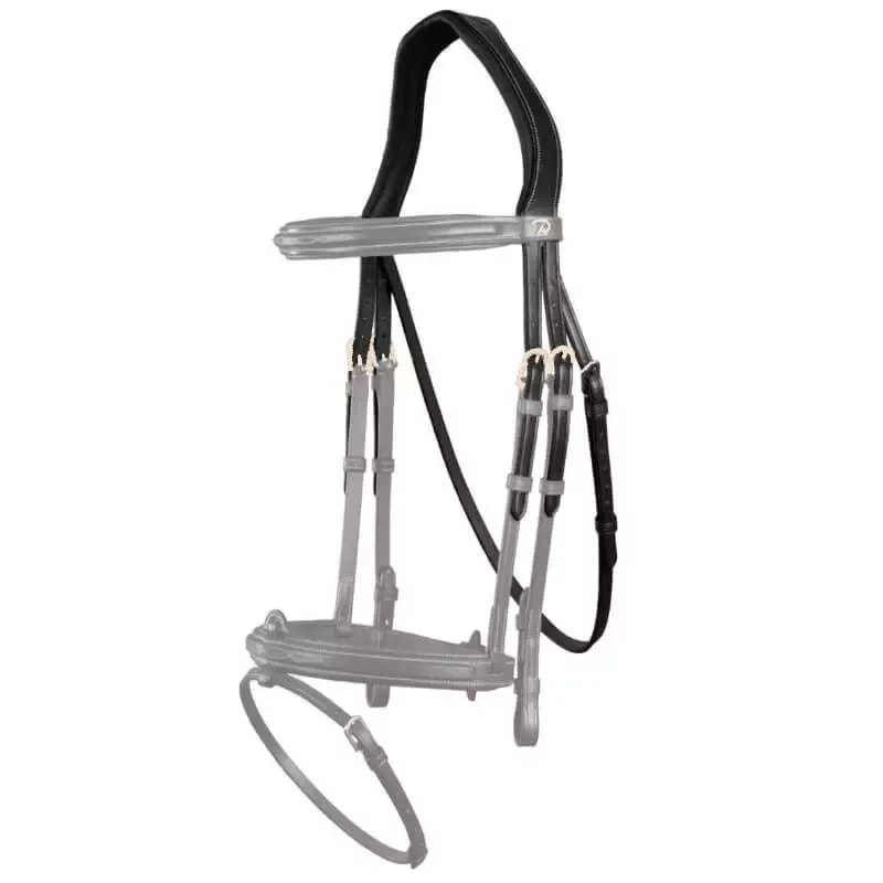 Dernire Chance Ttire avec sous-gorge Dy'on D Collection cheval - Cob/pur-sang - Noir