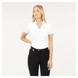 POLO MANCHES COURTES COL V ANKY SS23 – Blanc – L Paiement Scuris