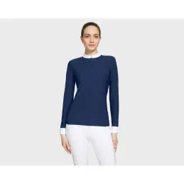 POLO CONCOURS YSEE MANCHES LONGUES SS24 SAMSHIELD - Bleu marine - XS Expdi Aujourdhui