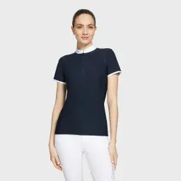 Pas Cher POLO CONCOURS LEIA CRYSTAL MANCHES COURTES SS24 SAMSHIELD - Bleu marine - XL