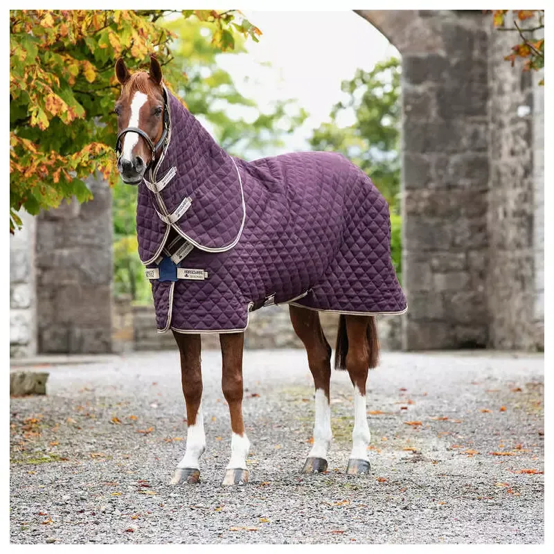 Commander Maintenant Couverture Horseware Amigo Stable Plus 200g curie avec couvre cou cheval - 140 cm - Figue/navy