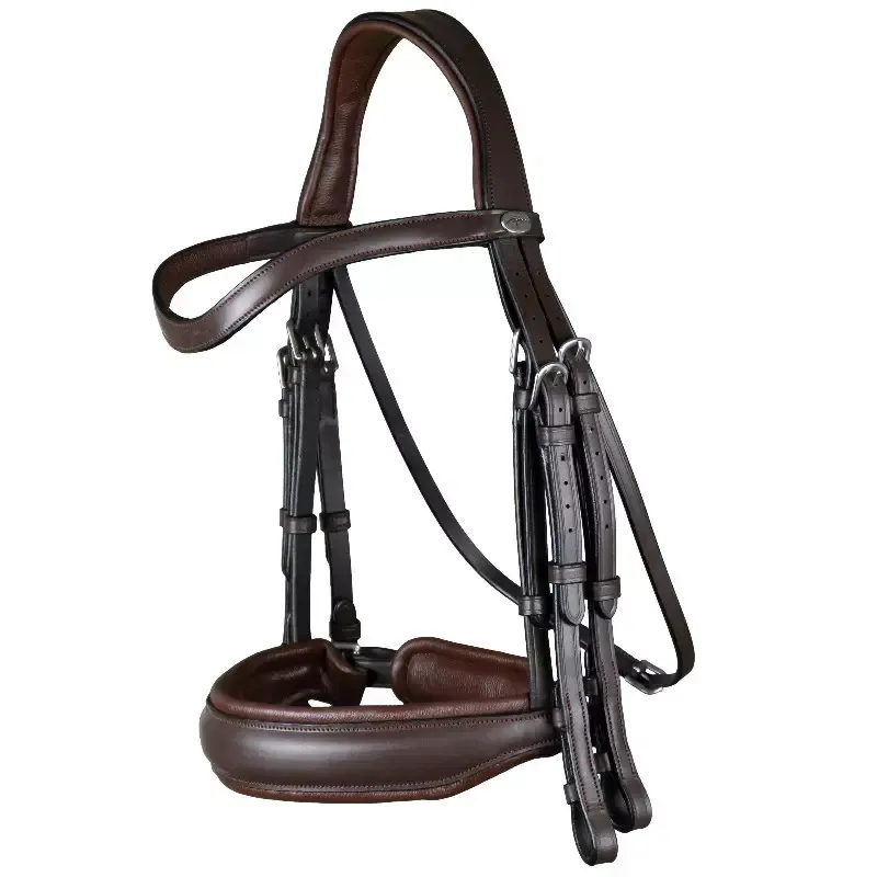 Super Prix Bride cheval muserolle large mat Working By Dy&rsquo;on – Poney – Noisette
