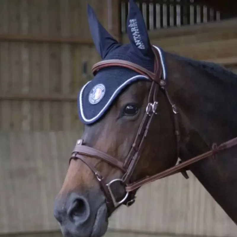 Marque Bonnet anti-mouches cheval Ecusson Antars - Cheval - Marine