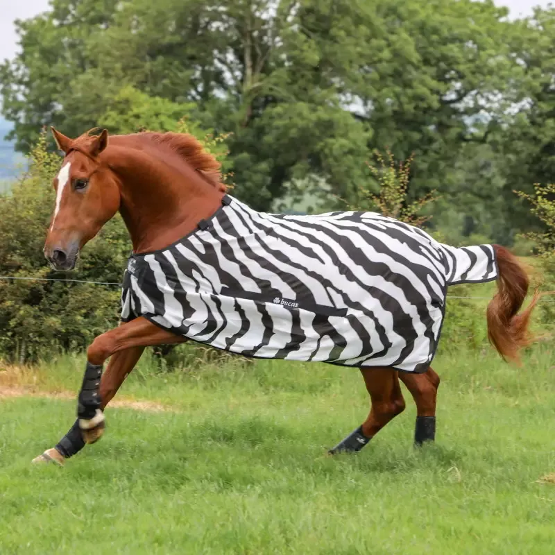 Couverture anti-mouche cheval Bucas Buzz Off Zebra couvre-cou amovible - 155 cm - Zebra Paiement Scuris