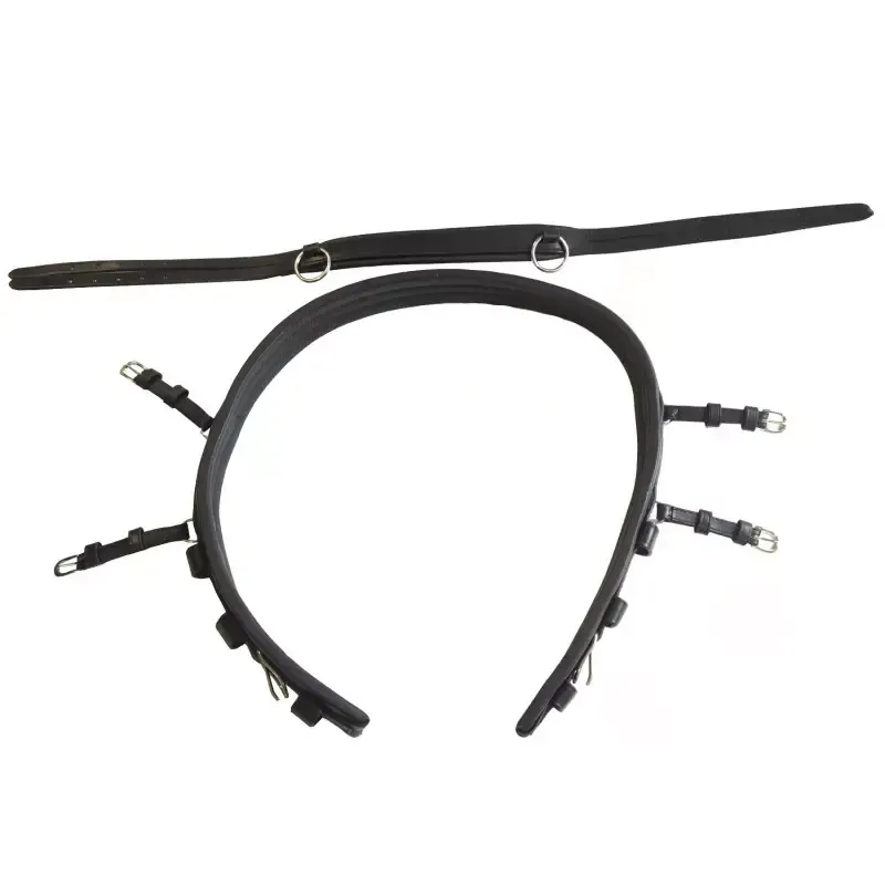 Bricole d&rsquo;attelage harnais en cuir Cavalhorse cheval – Poney – Noir Paiement Scuris