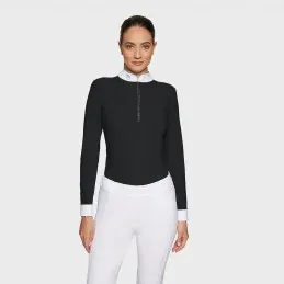 Rduction POLO CONCOURS MANCHES LONGUES ALOISE FW25 SAMSHIELD - Noir - XS