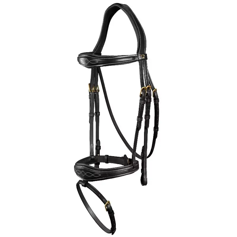 Bridon Dy&rsquo;on cheval muserolle combine anatomique D Collection – Cheval – Noir Offre Spciale