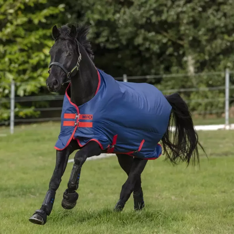 Couverture impermable cheval Horseware Mio Light 0g - 115 cm - Bleu fonc / Rouge Seulement Aujourdhui