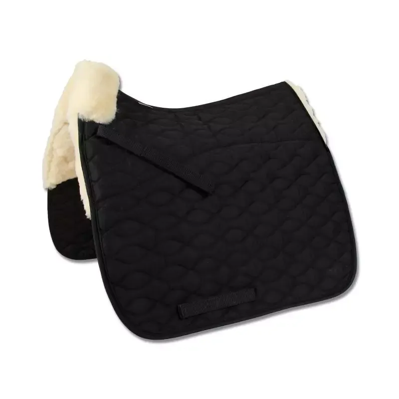 Retour Gratuit Tapis de selle cheval Mailand Waldhausen avec amortisseur mouton vritable - Noir