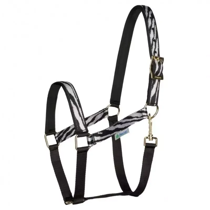 Licol zebr doubl Comfort Luxe Bucas - Poney - Zebra Expdi Aujourdhui