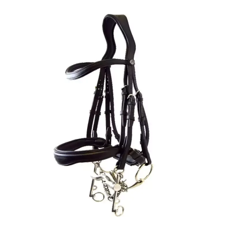 Quantit Limite Bride dressage cheval muserolle large pullback Signature by Antars - Grand cheval - Trait - Noir