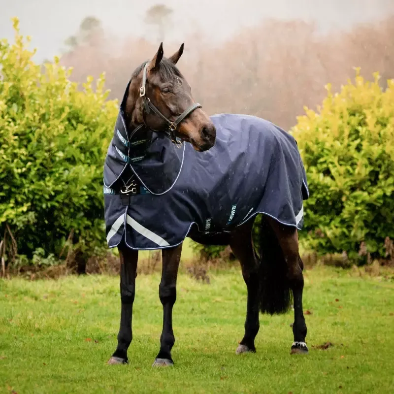 Seulement Aujourdhui Couverture Horseware Rambo Duo Force cheval - 140 cm - Marine