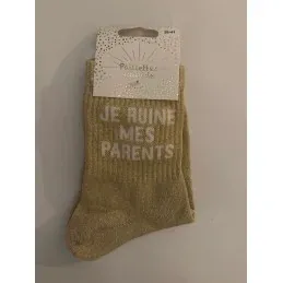 CHAUSSETTES PAILLETTES - JE RUINE MES PARENTS - Noir Offre Spciale