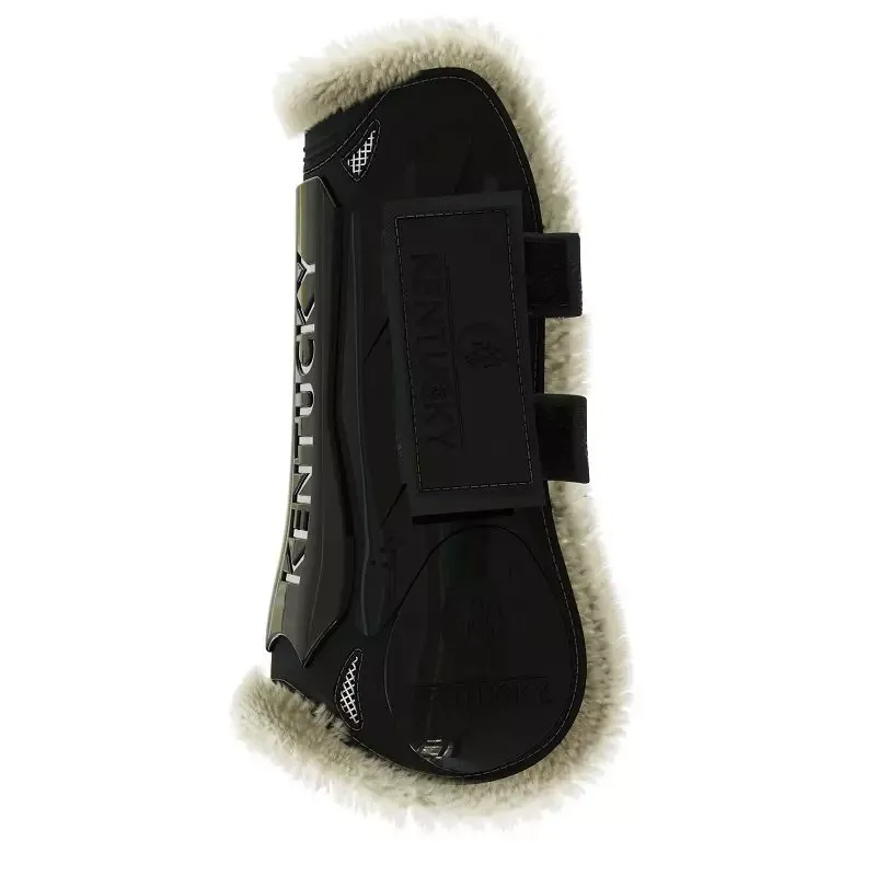 Gutres velcro mouton cheval Kentucky Tendon Boots - M - Noir Seulement Aujourdhui