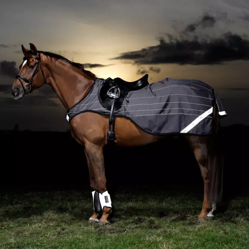 Retour Gratuit Couvre-reins rflchissant Horseware Amigo Reflectech cheval - S-130 - Gris