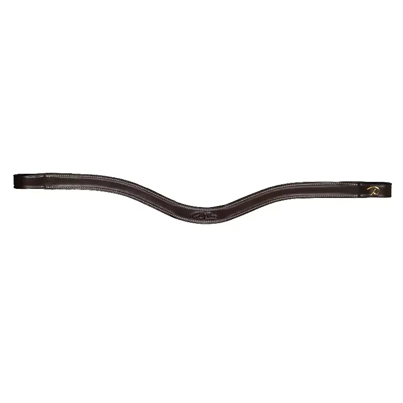 Frontal Dy'on D Collection en V cuir souple plat cheval - Cob/pur-sang - Noisette Populaire