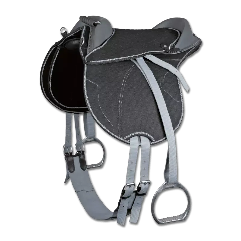 Offre Spciale Bardette enfant synthtique Waldhausen - Shetland- 15' - 38 cm - Noir/gris