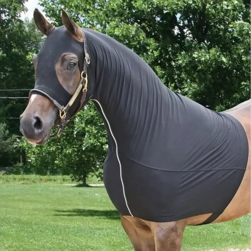 Jusqu puisement Des Stocks Slicker cheval couvre-tte et encolure mi-saison - M - Noir