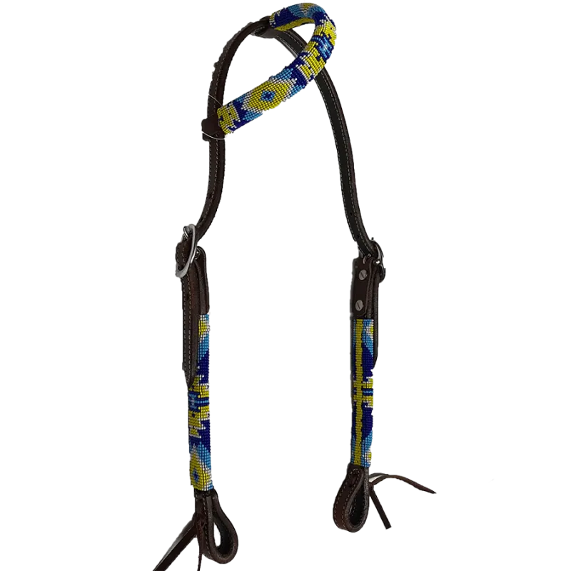Acheter En Ligne Bridon 1 oreille perles bleu-jaune