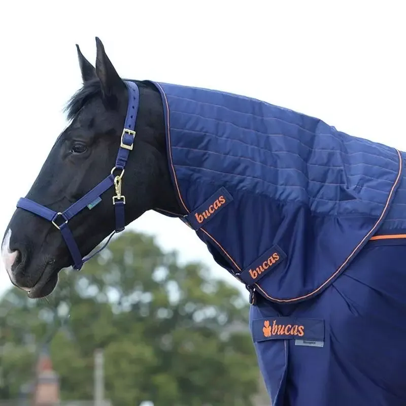 Camail couvre-cou cheval au pr Outdoor Therapy 0g Bucas - S- 125 - Marine / Orange Achat Immdiat