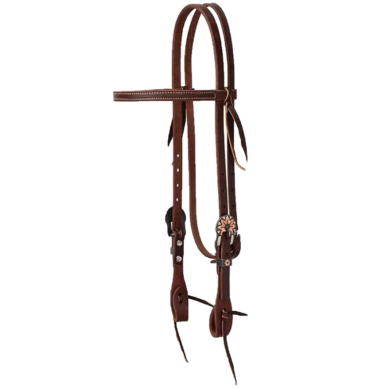 Bridon western cuir boucle soleil Petit Prix