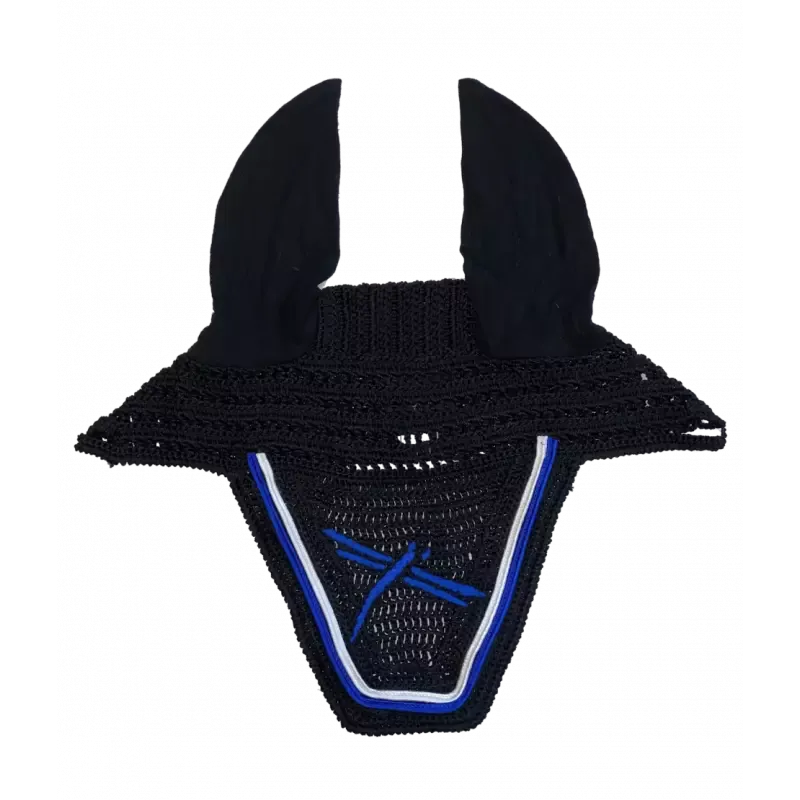 Bonnet anti-mouche cheval Premium Freejump – Cheval – Marine/rouge Dernier Modle