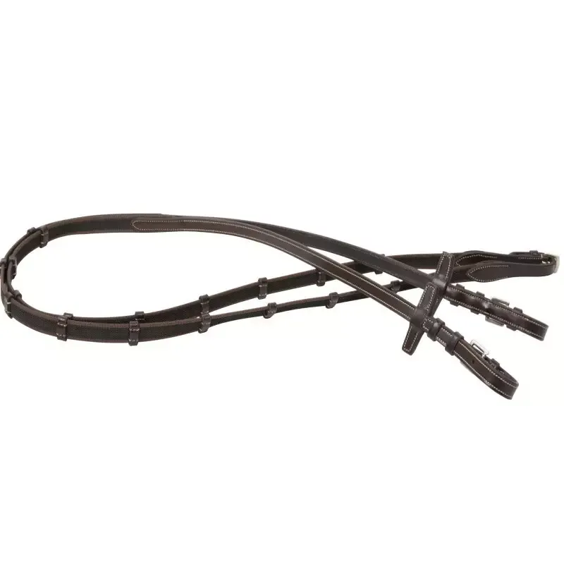 Rnes cheval Antars Signature 16 mm cuir grip et arrtoirs - Grand cheval - Trait - Marron Prix Cass