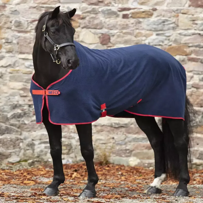 Expdi Aujourdhui Chemise schante Horseware Mio Fleece Cooler cheval – 130 cm – Marine/bordeaux