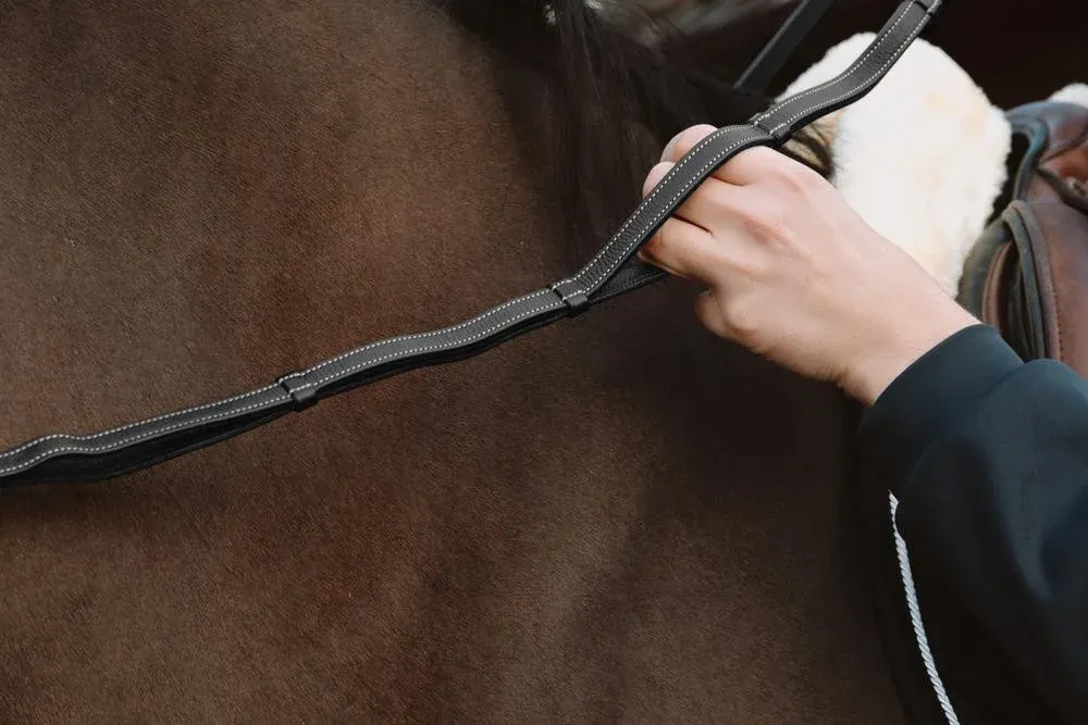 Affaire  Saisir Rnes en cuir  Poignes Working by Dy&rsquo;on – Poney – Noir